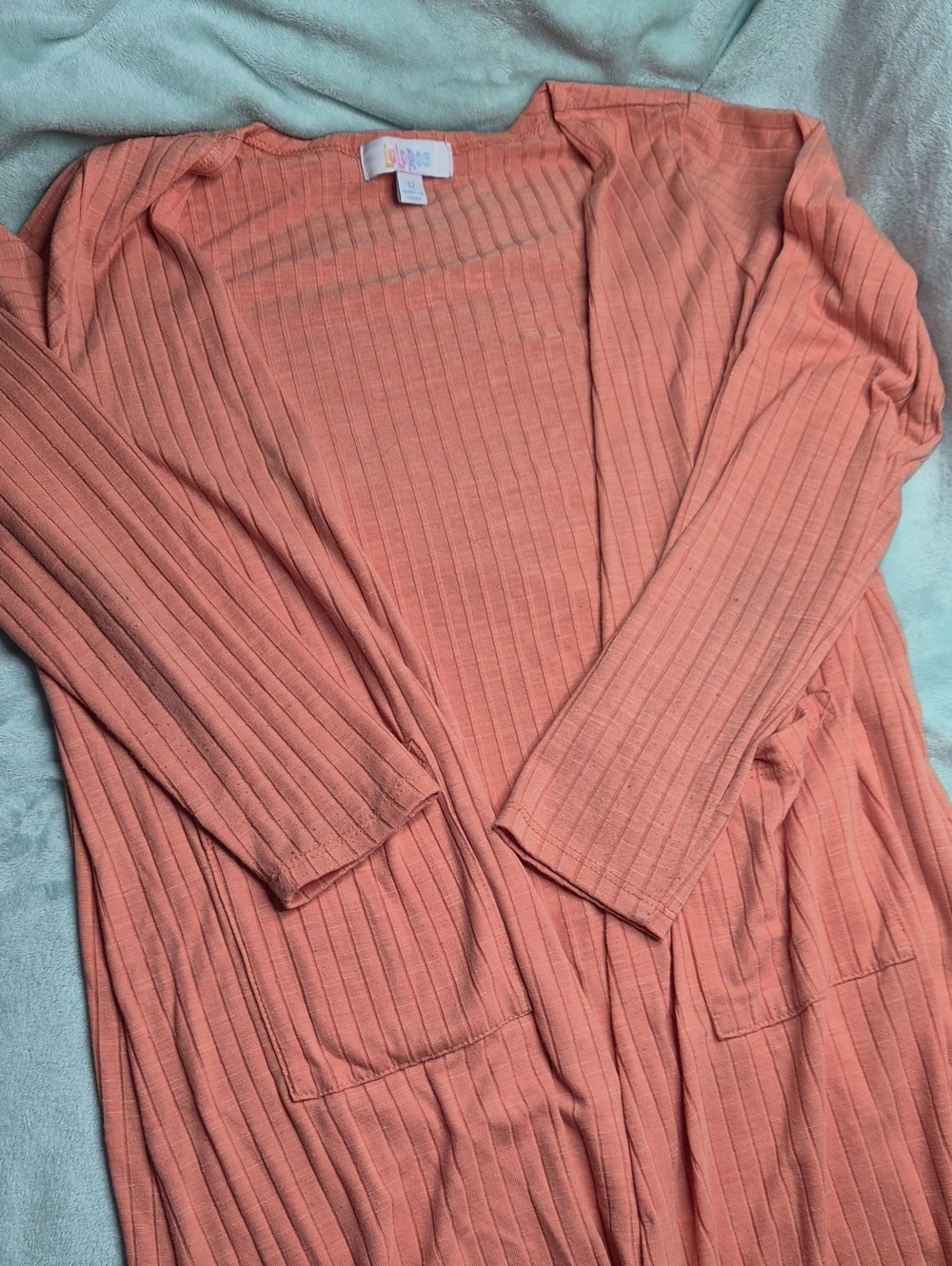 LuLaRoe Kids Sariah Ribbed Coral Peach Size 12